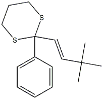 2-Phenyl-2-(3,3-dimethyl-1-butenyl)-1,3-dithiane 结构式