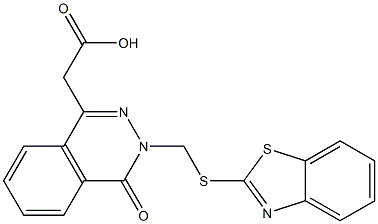 3-[(2-Benzothiazolyl)thiomethyl]-3,4-dihydro-4-oxophthalazine-1-acetic acid 结构式