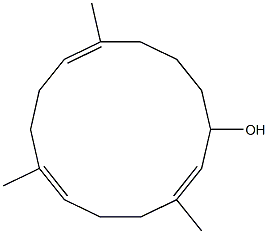 (2E,6E,10E)-3,7,11-Trimethyl-2,6,10-cyclotetradecatrien-1-ol 结构式