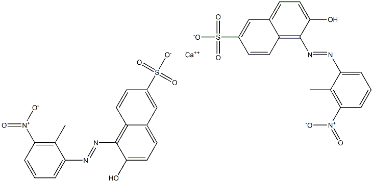 Bis[1-[(2-methyl-3-nitrophenyl)azo]-2-hydroxy-6-naphthalenesulfonic acid]calcium salt 结构式