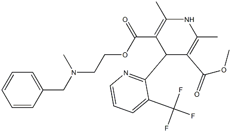 4-[3-(Trifluoromethyl)pyridin-2-yl]-1,4-dihydro-2,6-dimethylpyridine-3,5-dicarboxylic acid 3-methyl 5-[2-(N-methyl-N-benzylamino)ethyl] ester 结构式