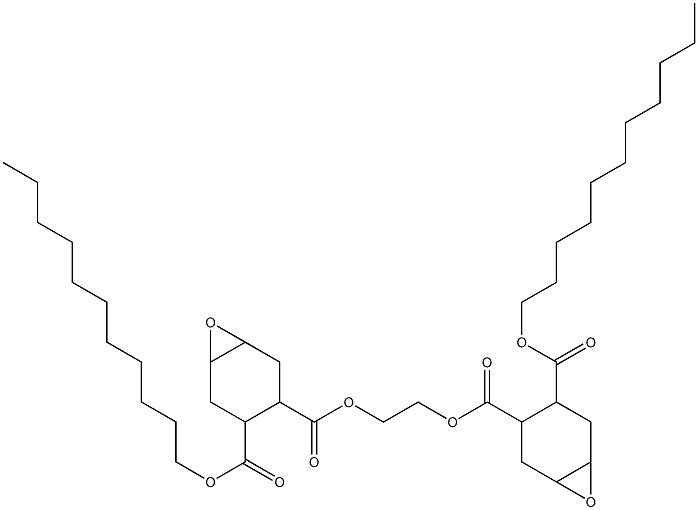 Bis[2-(undecyloxycarbonyl)-4,5-epoxy-1-cyclohexanecarboxylic acid]ethylene ester 结构式