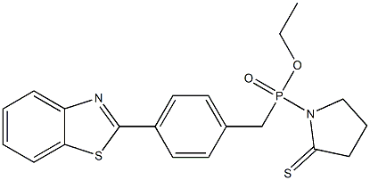 [4-(2-Benzothiazolyl)benzyl](2-thioxo-1-pyrrolidinyl)phosphinic acid ethyl ester 结构式