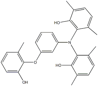 N,N-Bis(6-hydroxy-2,5-dimethylphenyl)-3-(2-hydroxy-6-methylphenoxy)benzenamine 结构式