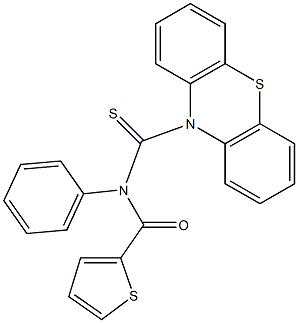 N-(2-Thienylcarbonyl)-N-phenyl-10H-phenothiazine-10-carbothioamide 结构式