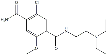 4-Carbamoyl-5-chloro-N-(2-diethylaminoethyl)-2-methoxybenzamide 结构式