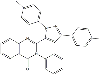 3-(Phenyl)-2-[3-(4-methylphenyl)-1-(4-methylphenyl)-1H-pyrazol-5-yl]quinazolin-4(3H)-one 结构式