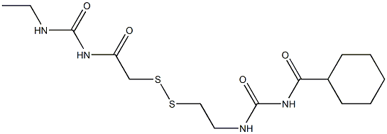 1-(Cyclohexylcarbonyl)-3-[2-[[(3-ethylureido)carbonylmethyl]dithio]ethyl]urea 结构式