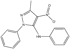 1-Phenyl-3-methyl-4-nitro-5-(phenylamino)-1H-pyrazole 结构式