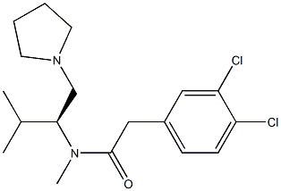 3,4-Dichloro-N-methyl-N-[(S)-1-isopropyl-2-(1-pyrrolidinyl)ethyl]benzeneacetamide 结构式