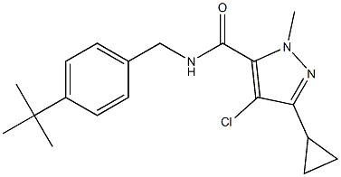 N-(4-tert-Butylbenzyl)-1-methyl-3-cyclopropyl-4-chloro-1H-pyrazole-5-carboxamide 结构式