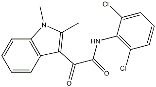 N-(2,6-Dichlorophenyl)-2-[1,2-dimethyl-1H-indol-3-yl]-2-oxoacetamide 结构式