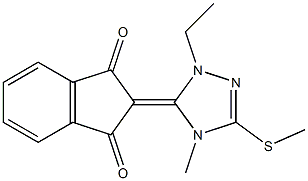 2-[3-Methylthio-1-ethyl-4-methyl-1H-1,2,4-triazol-5(4H)-ylidene]indane-1,3-dione 结构式