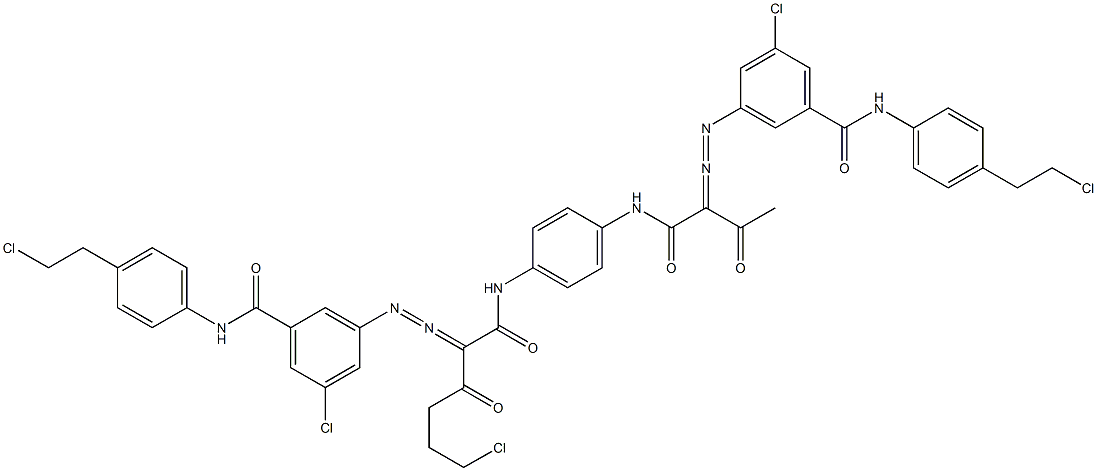 3,3'-[2-(2-Chloroethyl)-1,4-phenylenebis[iminocarbonyl(acetylmethylene)azo]]bis[N-[4-(2-chloroethyl)phenyl]-5-chlorobenzamide] 结构式