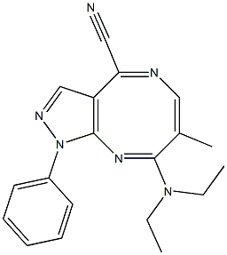 1-Phenyl-7-methyl-8-(diethylamino)-1H-pyrazolo[3,4-b][1,5]diazocine-4-carbonitrile 结构式