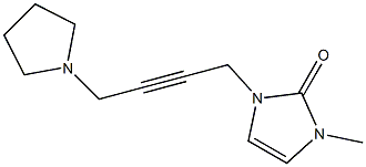 3-Methyl-1-[4-(1-pyrrolidinyl)-2-butynyl]-1H-imidazol-2(3H)-one 结构式