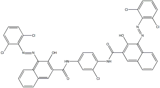 N,N'-(2-Chloro-1,4-phenylene)bis[4-[(2,6-dichlorophenyl)azo]-3-hydroxy-2-naphthalenecarboxamide] 结构式