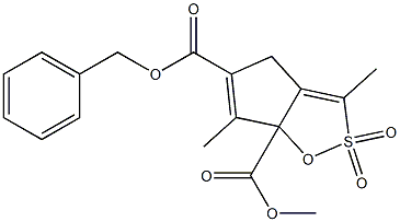 5-Benzyloxycarbonyl-4,6a-dihydro-6a-methoxycarbonyl-3,6-dimethylcyclopent[d]-1,2-oxathiole 2,2-dioxide 结构式