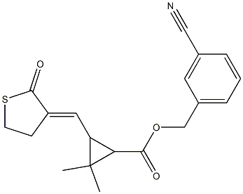 3-[[(3E)-2-Oxothiolan-3-ylidene]methyl]-2,2-dimethylcyclopropanecarboxylic acid 3-cyanobenzyl ester 结构式