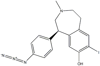 [1R,(+)]-8-Hydroxy-7-iodo-3-methyl-1-(4-azidophenyl)-2,3,4,5-tetrahydro-1H-3-benzazepine 结构式