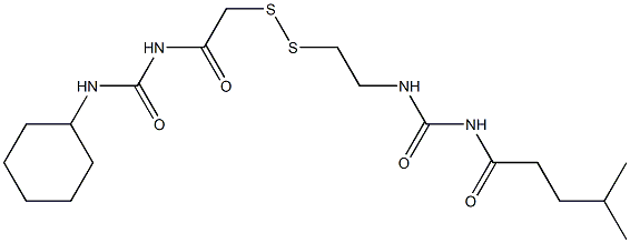 1-(4-Methylpentanoyl)-3-[2-[[(3-cyclohexylureido)carbonylmethyl]dithio]ethyl]urea 结构式