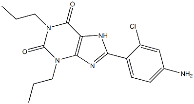 1,3-Dipropyl-8-(4-amino-2-chlorophenyl)xanthine 结构式
