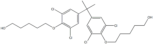 5,5'-[Isopropylidenebis(2,6-dichloro-4,1-phenyleneoxy)]bis(1-pentanol) 结构式