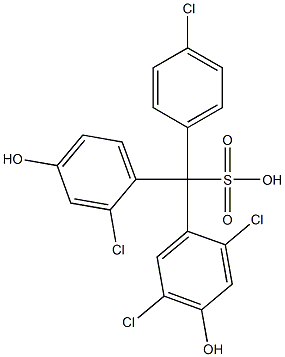 (4-Chlorophenyl)(2-chloro-4-hydroxyphenyl)(2,5-dichloro-4-hydroxyphenyl)methanesulfonic acid 结构式