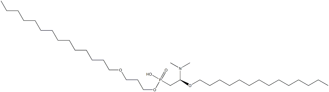 (-)-[2-(Dimethylamino)ethyl]phosphonic acid hydrogen (S)-2,3-bis(tetradecyloxy)propyl ester 结构式