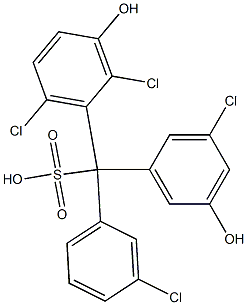 (3-Chlorophenyl)(3-chloro-5-hydroxyphenyl)(2,6-dichloro-3-hydroxyphenyl)methanesulfonic acid 结构式