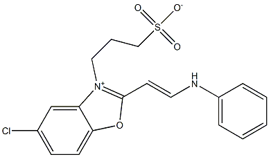 3-[[2-[2-(Phenylamino)ethenyl]-5-chlorobenzoxazol-3-ium]-3-yl]propane-1-sulfonate 结构式