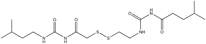 1-(4-Methylpentanoyl)-3-[2-[[(3-isopentylureido)carbonylmethyl]dithio]ethyl]urea 结构式