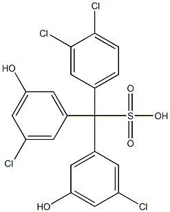 (3,4-Dichlorophenyl)bis(3-chloro-5-hydroxyphenyl)methanesulfonic acid 结构式