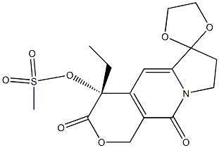 (4R)-4-Ethyl-4-(methylsulfonyloxy)-3,4,6,7,8,10-hexahydrospiro[1H-pyrano[3,4-f]indolizine-6,2'-[1,3]dioxolane]-3,10-dione 结构式