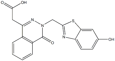 3-[(6-Hydroxy-2-benzothiazolyl)methyl]-3,4-dihydro-4-oxophthalazine-1-acetic acid 结构式