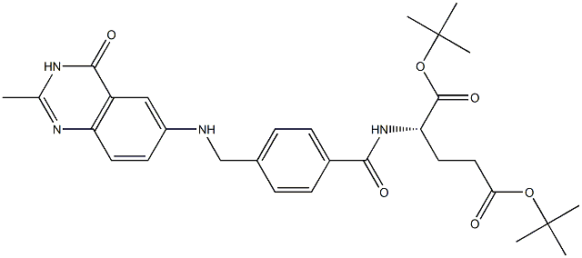 N-[4-[(3,4-Dihydro-2-methyl-4-oxoquinazolin)-6-ylaminomethyl]benzoyl]-L-glutamic acid ditert-butyl ester 结构式