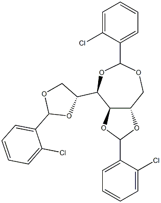 1-O,4-O:2-O,3-O:5-O,6-O-Tris(2-chlorobenzylidene)-D-glucitol 结构式