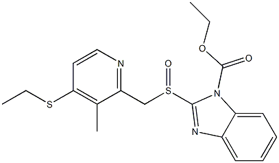 2-[[(4-Ethylthio-3-methyl-2-pyridinyl)methyl]sulfinyl]-1H-benzimidazole-1-carboxylic acid ethyl ester 结构式