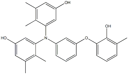 N,N-Bis(5-hydroxy-2,3-dimethylphenyl)-3-(2-hydroxy-3-methylphenoxy)benzenamine 结构式