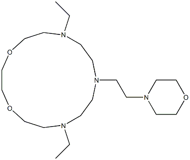 7,13-Diethyl-10-(2-morpholinoethyl)-1,4-dioxa-7,10,13-triazacyclopentadecane 结构式