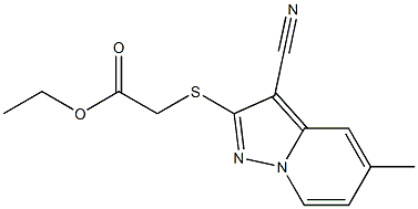 [(5-Methyl-3-cyanopyrazolo[1,5-a]pyridin-2-yl)thio]acetic acid ethyl ester 结构式