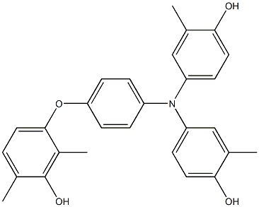 N,N-Bis(4-hydroxy-3-methylphenyl)-4-(3-hydroxy-2,4-dimethylphenoxy)benzenamine 结构式