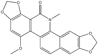 5-Methoxy-13-methyl[1,3]benzodioxolo[5,6-c]-1,3-dioxolo[4,5-i]phenanthridin-14(13H)-one 结构式