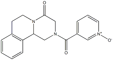 3-[[[1,2,3,6,7,11b-Hexahydro-4-oxo-4H-pyrazino[2,1-a]isoquinolin]-2-yl]carbonyl]pyridine 1-oxide 结构式