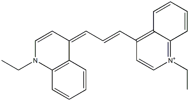 1-Ethyl-4-[3-[1-ethylquinolin-4(1H)-ylidene]-1-propenyl]quinolinium 结构式