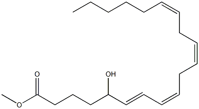 (6E,8Z,11Z,14Z)-5-Hydroxy-6,8,11,14-icosatetraenoic acid methyl ester 结构式