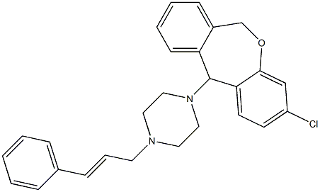 11-(4-Cinnamyl-1-piperazinyl)-3-chloro-6,11-dihydrodibenz[b,e]oxepin 结构式