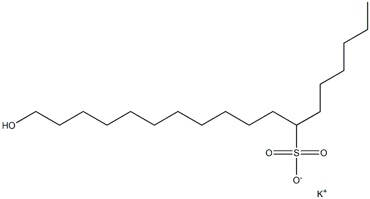 18-Hydroxyoctadecane-7-sulfonic acid potassium salt 结构式