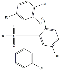 (3-Chlorophenyl)(2-chloro-5-hydroxyphenyl)(2,3-dichloro-6-hydroxyphenyl)methanesulfonic acid 结构式