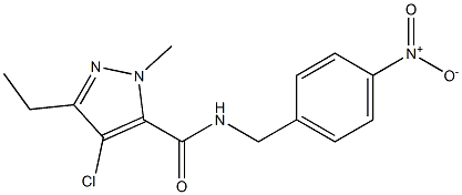 4-Chloro-5-ethyl-2-methyl-N-[4-nitrobenzyl]-2H-pyrazole-3-carboxamide 结构式